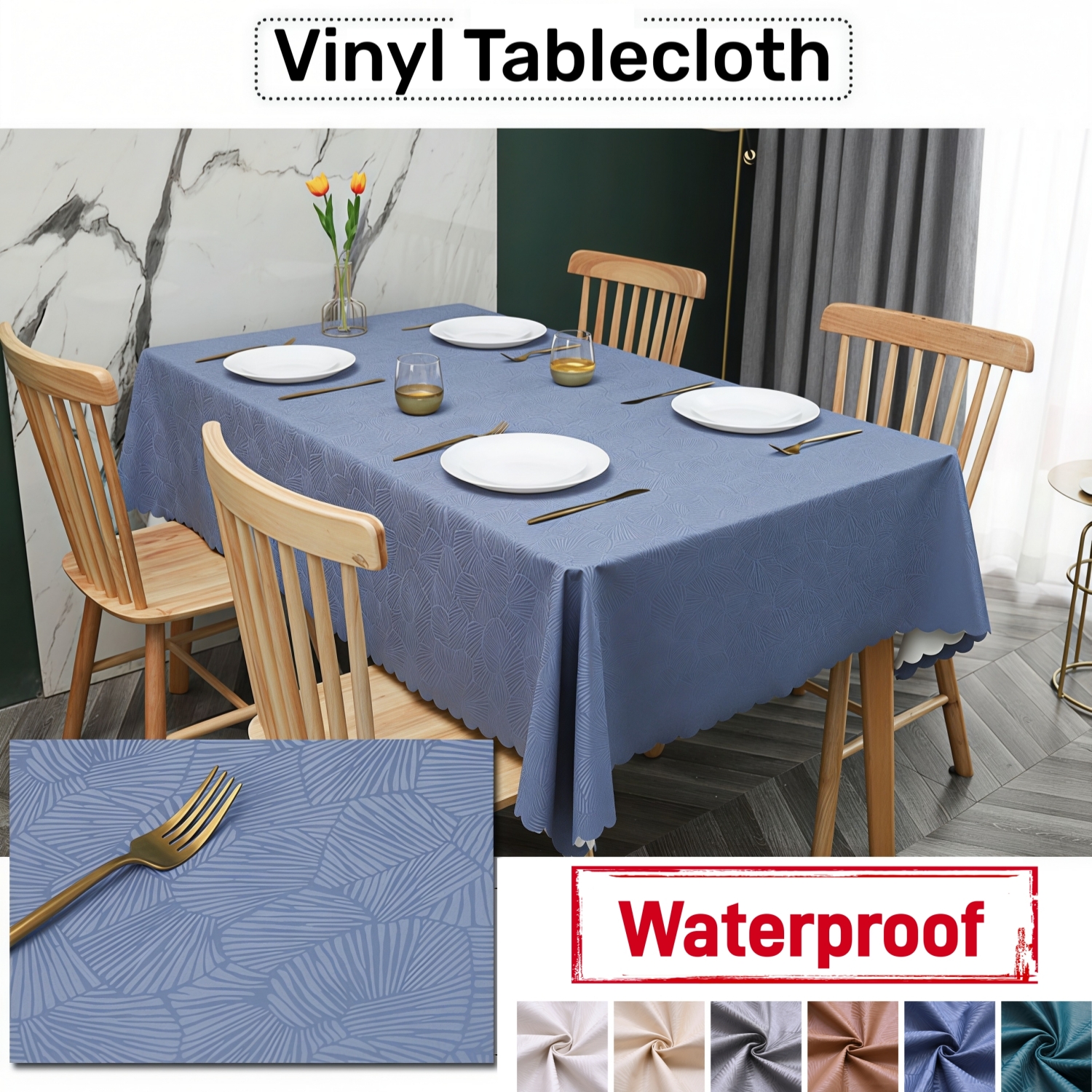 Home Textiles Today News - Vinyl Table Cloth Rectangular Solid Table