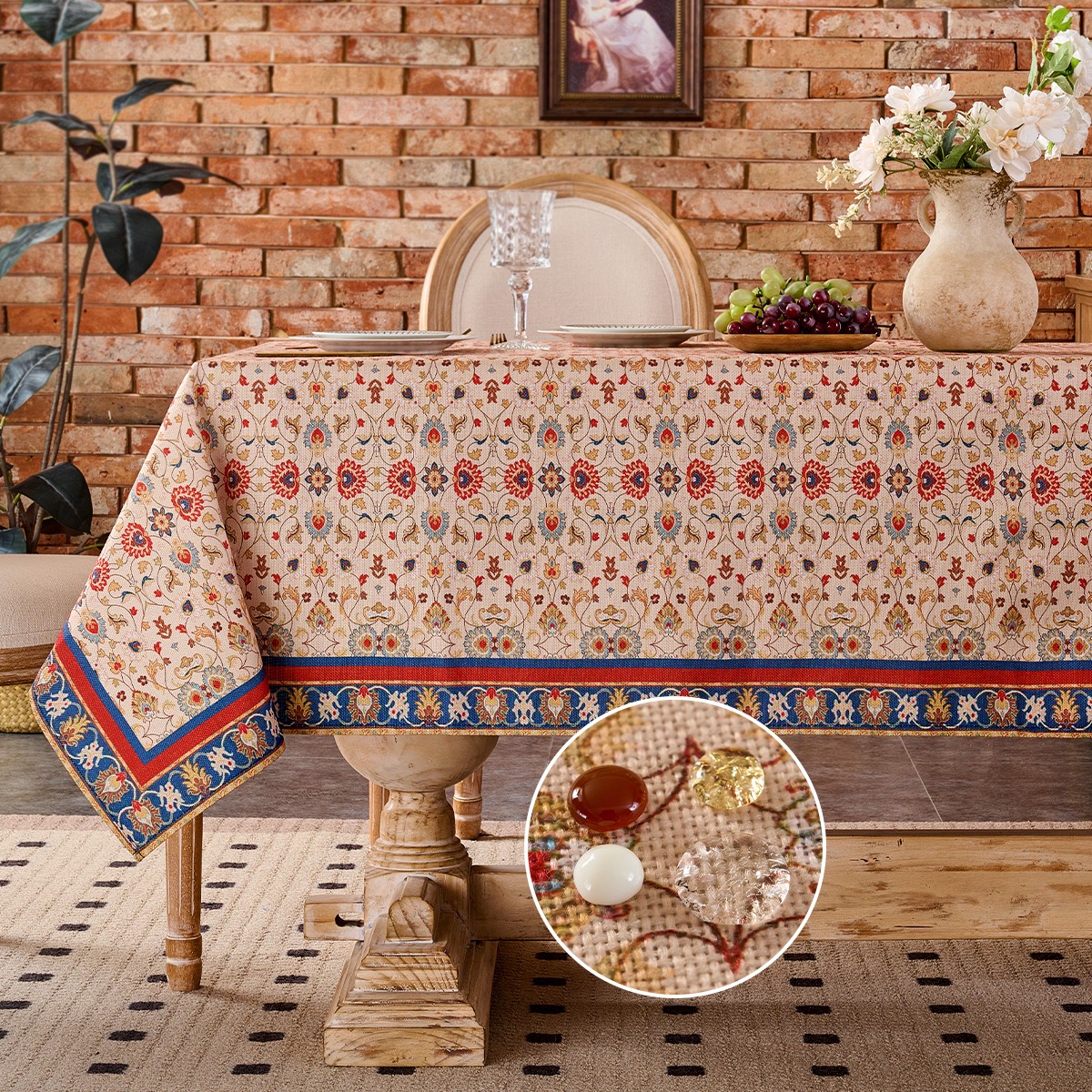 Home Textiles Today News - European Vintage Floral Tablecloth Waterproof Coating