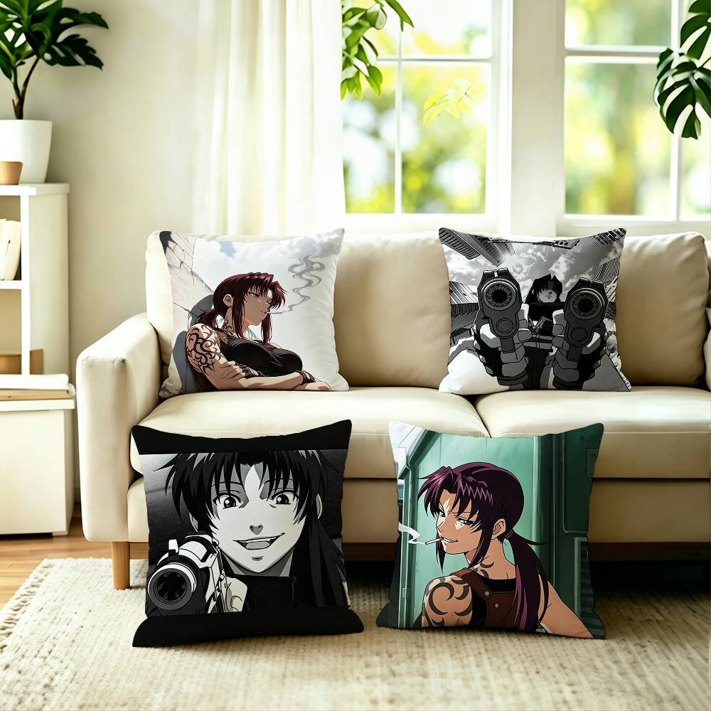 Hot Home Of Textiles - Hot Anime B-Black Lagoon Square Double-Sided
