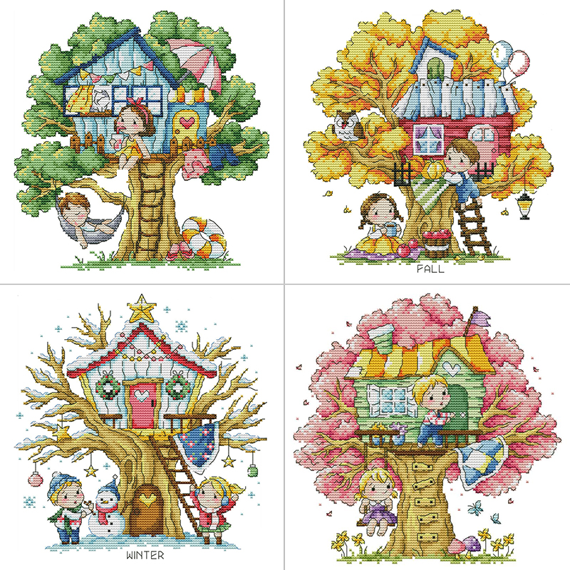 Cartoon Tree House Series Prin - Home Textiles Discount 评论和价格