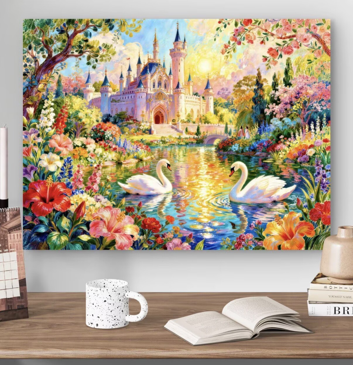 9CT 14ct Swans Castle  Printed - Home Textiles Discount 评论和价格