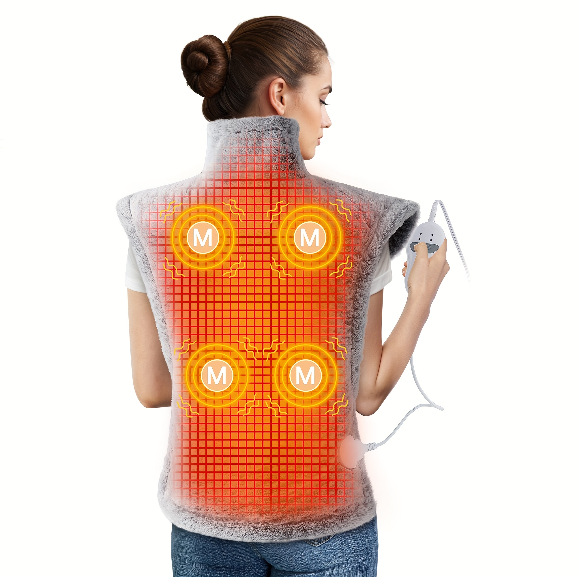 4 Motors Massaging Heating Pad - Heated Pad Electric 评论和价格