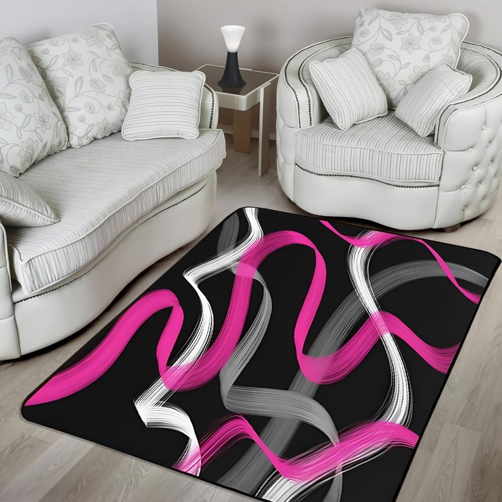 Hot Pink and Gray Black Geomet - Hot Home Of Textiles 评论和价格