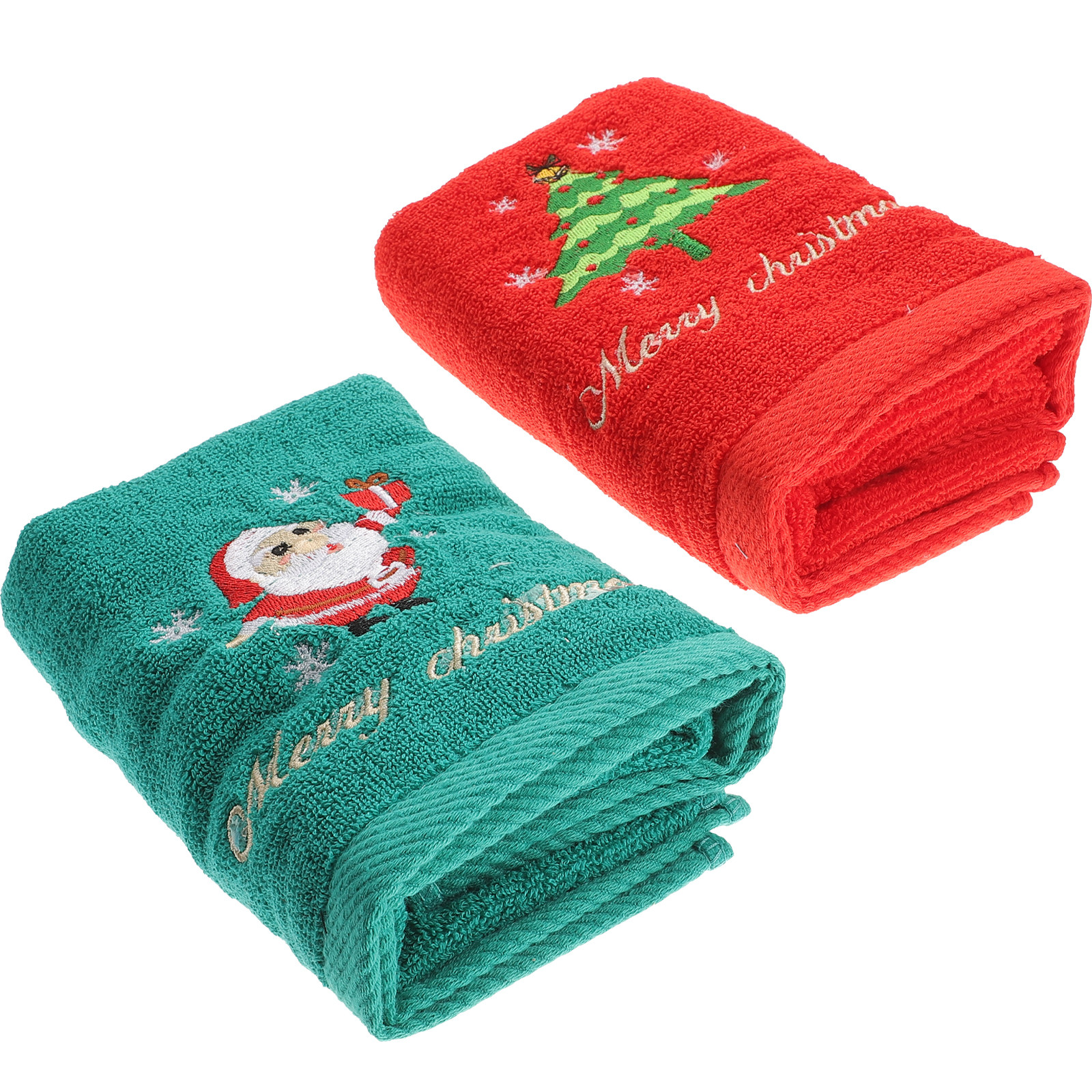 2Pcs Christmas Cotton Towels E - Home Textiles Pakistan 评论和价格