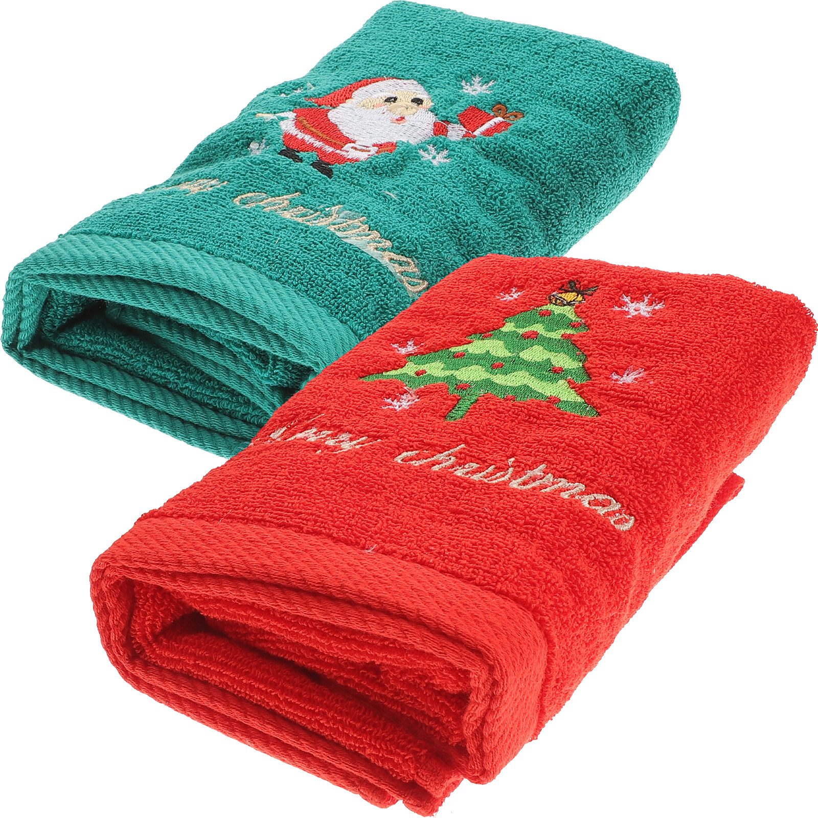 2Pcs Christmas Cotton Towels E - Home Textiles Pakistan 评论和价格