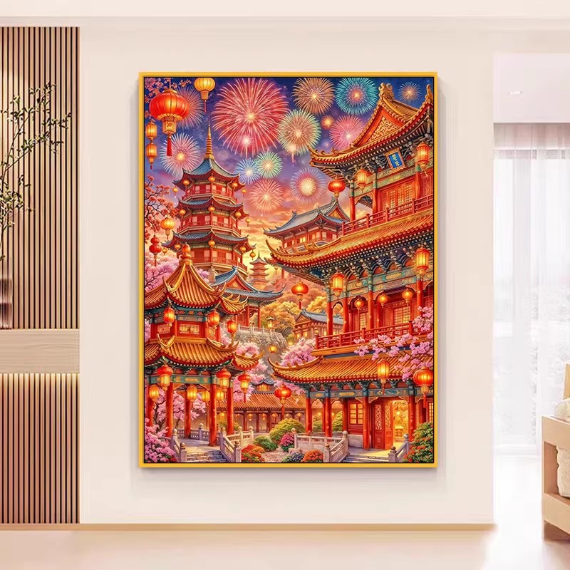9ct 100x75cm New Year Embroide - Home Textiles Discount 评论和价格