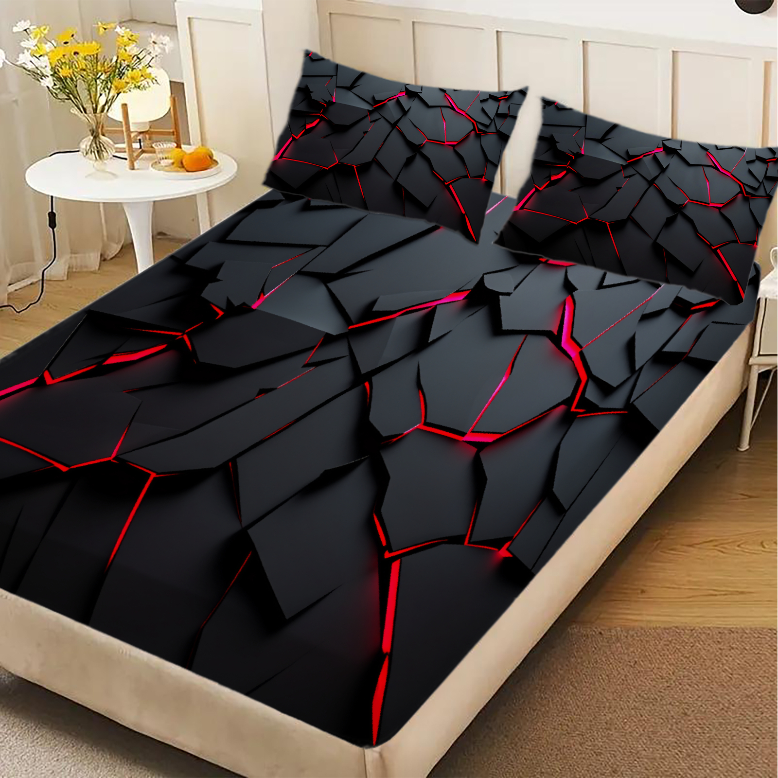 3Pcs Lightning Glow Fitted She - Home Textiles Discount 评论和价格